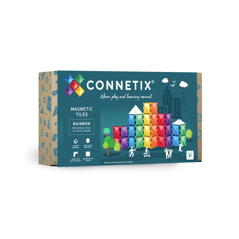 Set de construcție magnetică CONNETIX® Rainbow Rectangle Pack 18 piese Set de construcție magnetică CONNETIX® Rainbow Rectangle Pack 18 piese