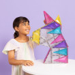 Set de construcție magnetică CONNETIX® Glitter Unicorn Pack 56 piese