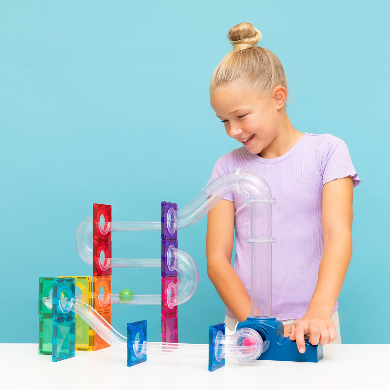 Set de construcție magnetică CONNETIX® Ball Run Launcher Pack 47 piese