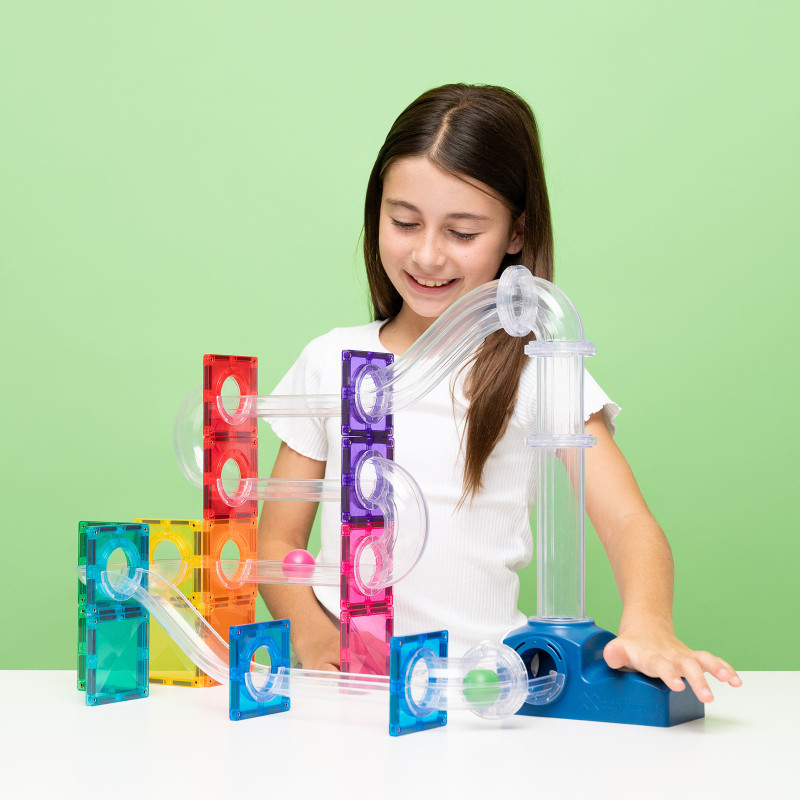 Set de construcție magnetică CONNETIX® Ball Run Launcher Pack 47 piese