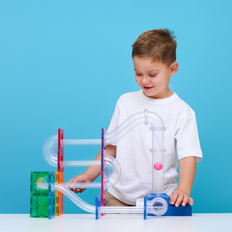 Set de construcție magnetică CONNETIX® Ball Run Launcher Pack 47 piese