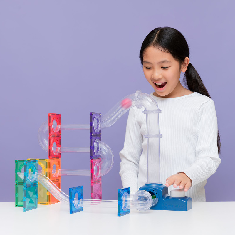 Set de construcție magnetică CONNETIX® Ball Run Launcher Pack 47 piese