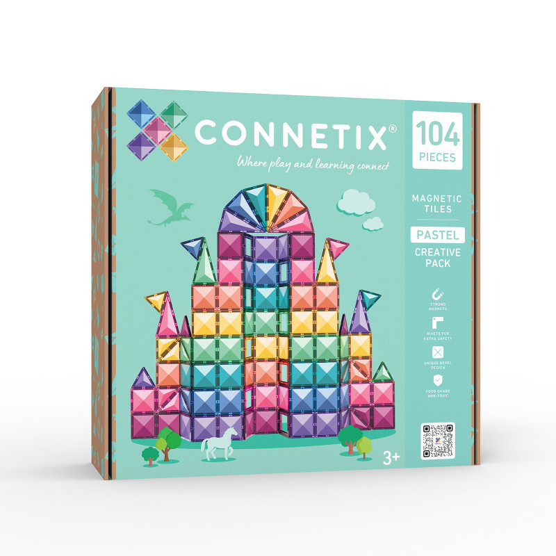 Set de construcție magnetică CONNETIX® Pastel Creative Pack 104 piese