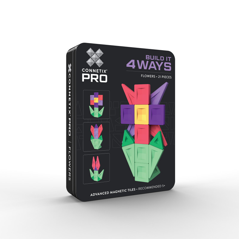 Set de construcție magnetică CONNETIX® PRO Flowers Pack 21 piese
