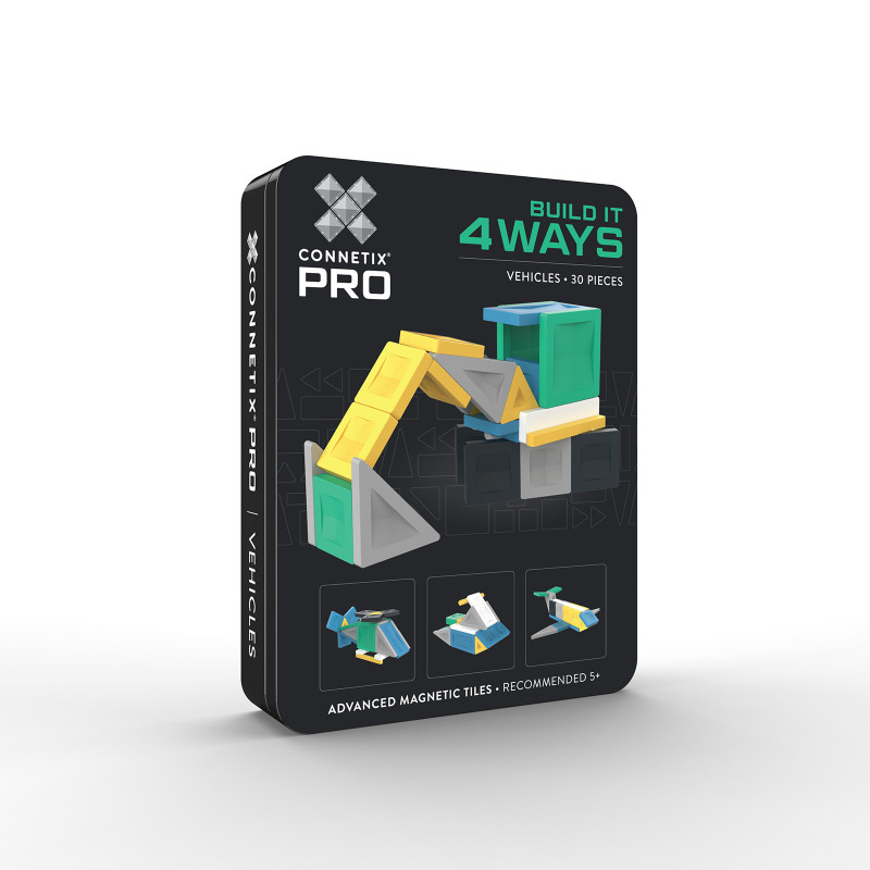 Set de construcție magnetică CONNETIX® PRO Vehicles Pack 30 piese