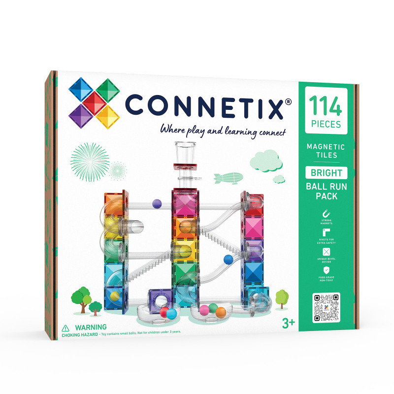 Set de construcție magnetică CONNETIX® Ball Run Bright Pack 114 piese