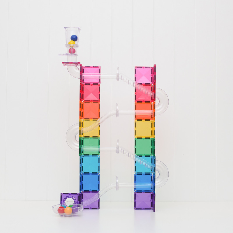 Set de construcție magnetică CONNETIX® Ball Run Bright Pack 114 piese
