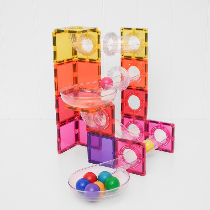 Set de construcție magnetică CONNETIX® Ball Run Bright Pack 114 piese