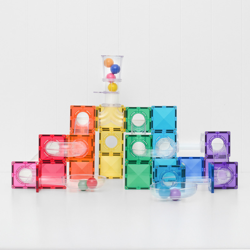 Set de construcție magnetică CONNETIX® Ball Run Bright Pack 114 piese
