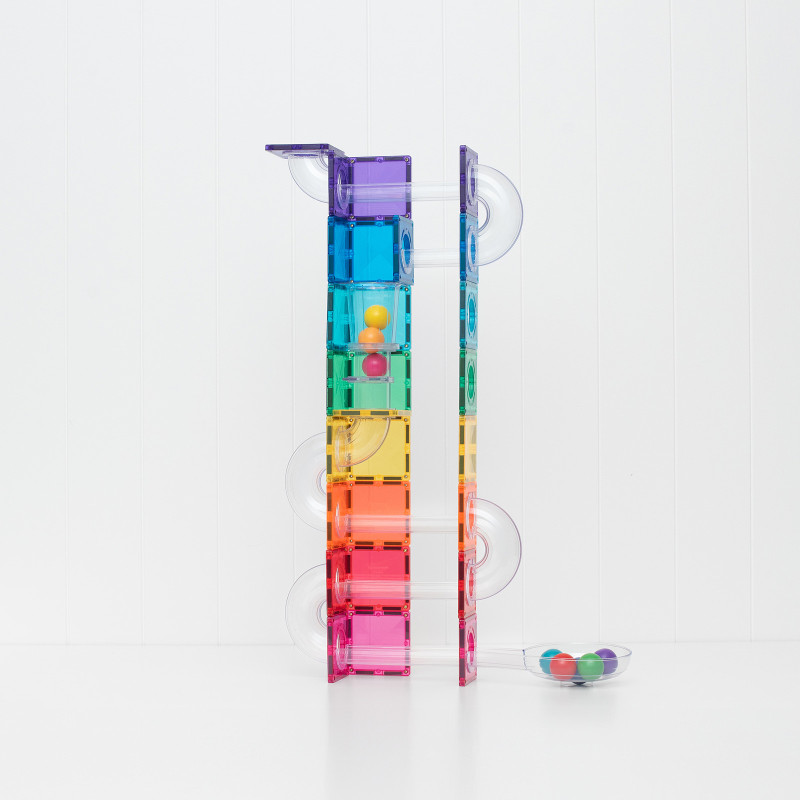 Set de construcție magnetică CONNETIX® Ball Run Bright Pack 114 piese