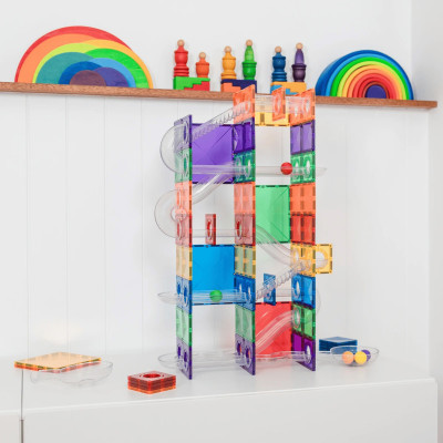 Set de construcție magnetică CONNETIX® Super Ball Run Pack 134 piese