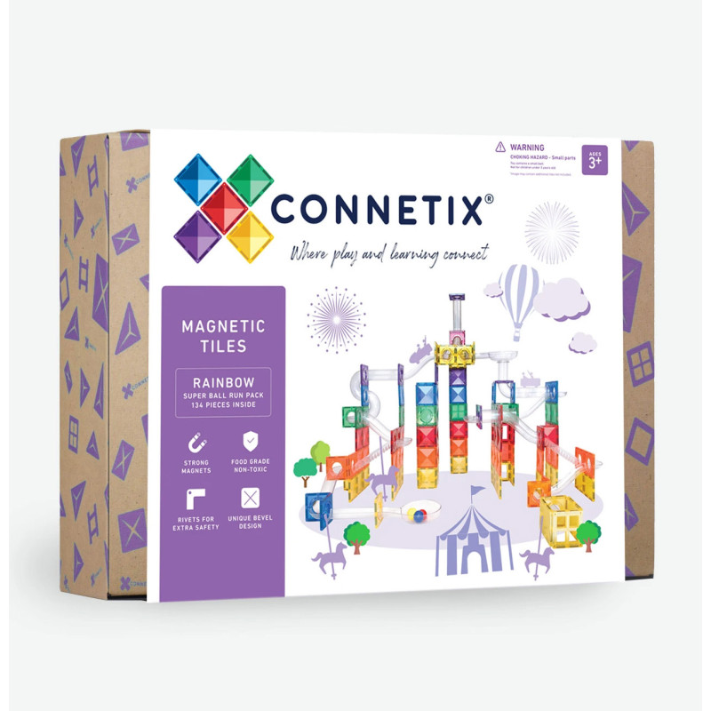 Set de construcție magnetică CONNETIX® Super Ball Run Pack 134 piese