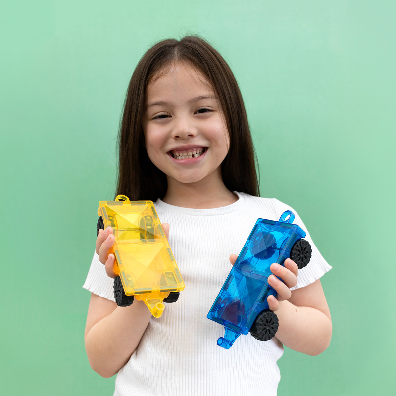 Set de construcție magnetică CONNETIX® Bright Car Pack 2 piese