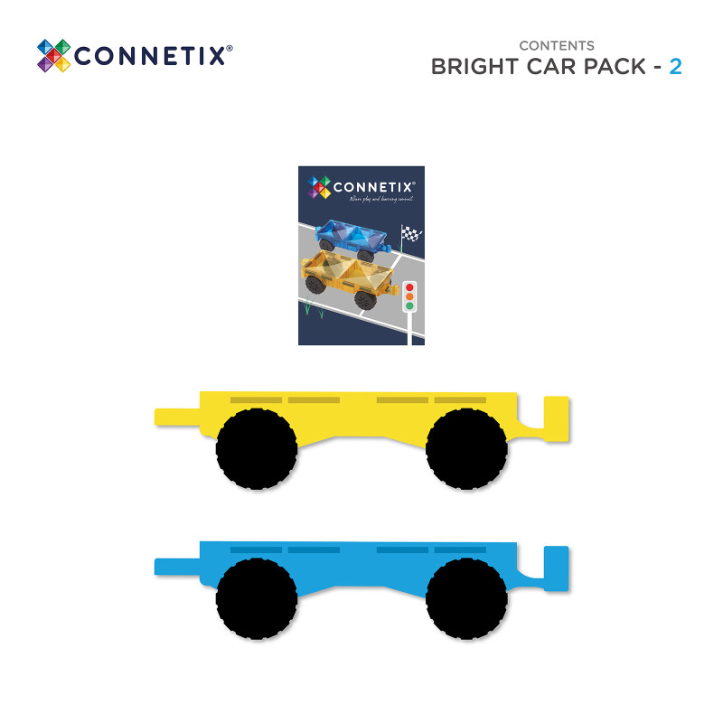 Set de construcție magnetică CONNETIX® Bright Car Pack 2 piese