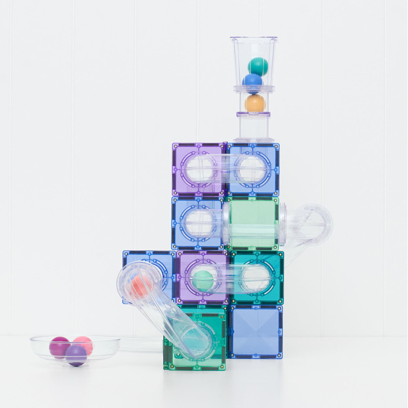 Set de construcție magnetică CONNETIX® Ball Run Pastel Pack 114 piese