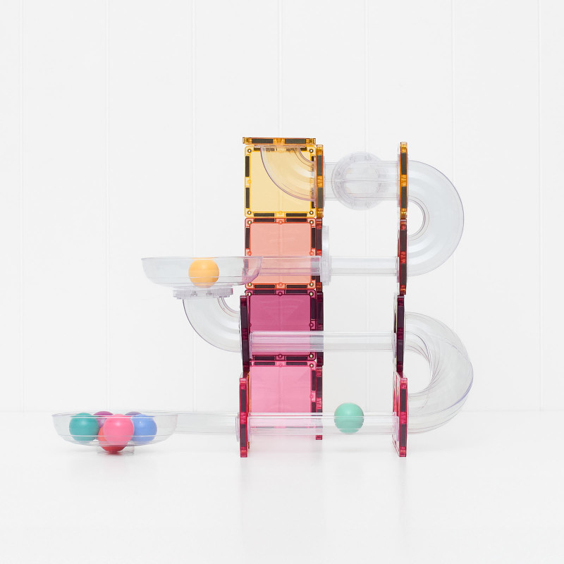 Set de construcție magnetică CONNETIX® Ball Run Pastel Pack 114 piese