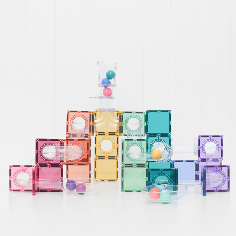 Set de construcție magnetică CONNETIX® Ball Run Pastel Pack 114 piese