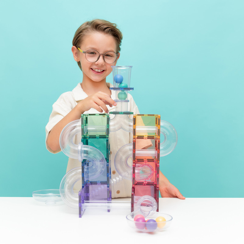 Set de construcție magnetică CONNETIX® Ball Run Pastel Pack 114 piese