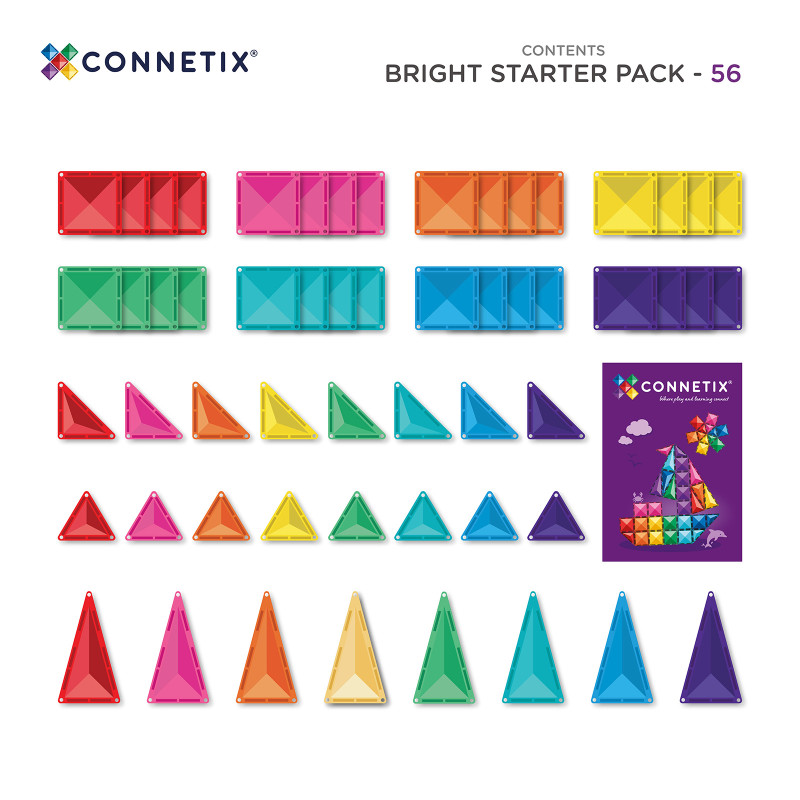 Set de construcție magnetică CONNETIX® Bright Starter Pack 56 piese