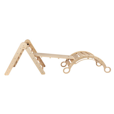 Set de cățărat Pikler "S" cu leagăn Montessori Set de cățărat Pikler "S" cu leagăn Montessori