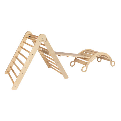 Set de cățărat Pikler "M" cu leagăn Montessori Set de cățărat Pikler "M" cu leagăn Montessori