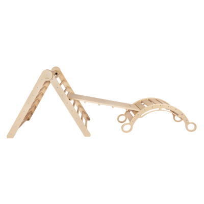 Set de cățărat Pikler "M" cu leagăn Montessori Set de cățărat Pikler "M" cu leagăn Montessori