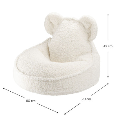 Fotoliu pentru copii sac de șezut Wigiwama® - Cream White Bear Beanbag