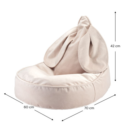 Fotoliu pentru copii sac de șezut Wigiwama® - Dusty Beige Bunny Beanbag