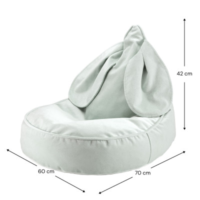Fotoliu pentru copii sac de șezut Wigiwama® - Misty Green Bunny Beanbag