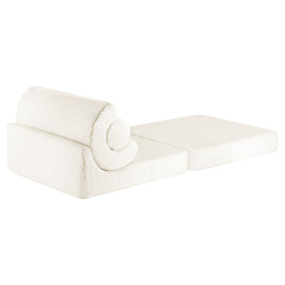 Fotoliu extensibil pentru copii Wigiwama® - Cream White Flipster