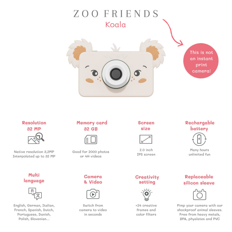 The Zoofamily aparat foto digital pentru copii Koala