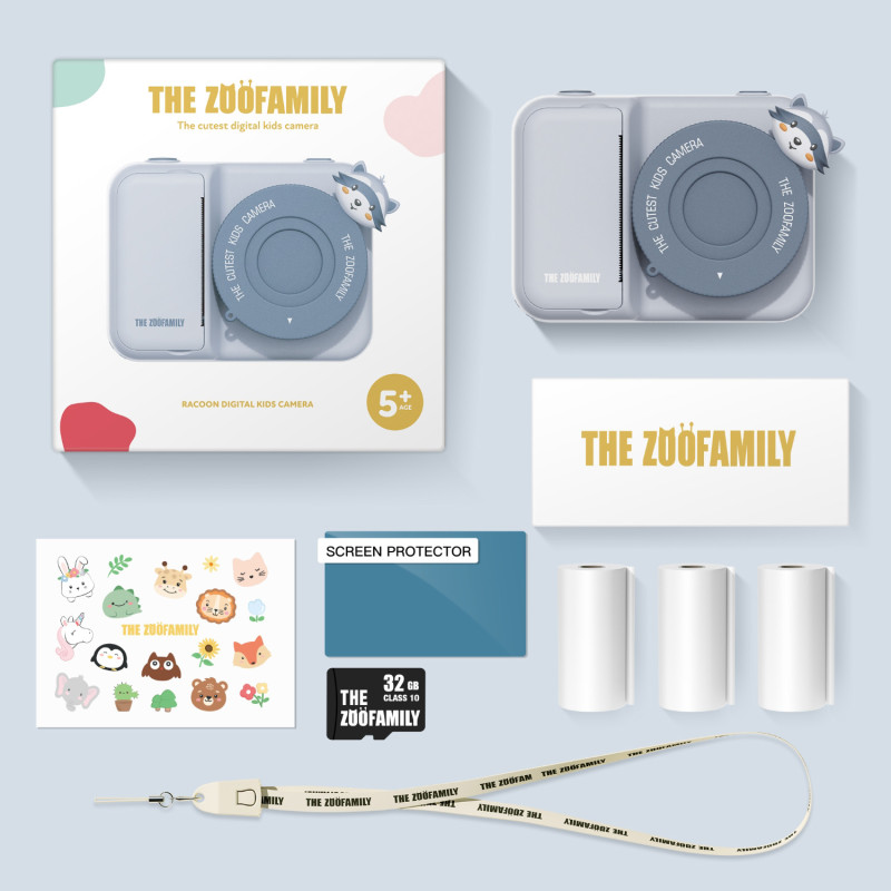 The Zoofamily Print aparat foto digital pentru copii Raton