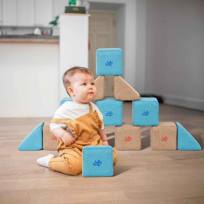 Set de construcție magnetic JollyHeap Pixi cu 12 cuburi