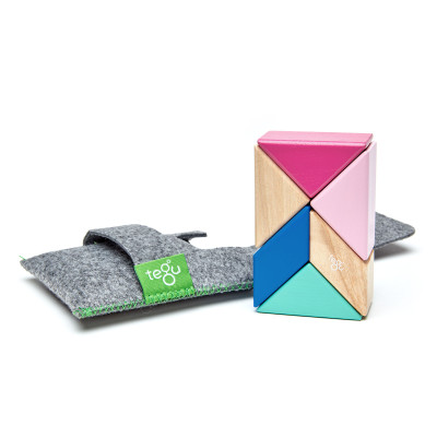 Set de construcție magnetică Tegu travel set Blossom 6 piese