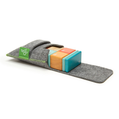 Set de construcție magnetică Tegu travel set Sunset 8 piese