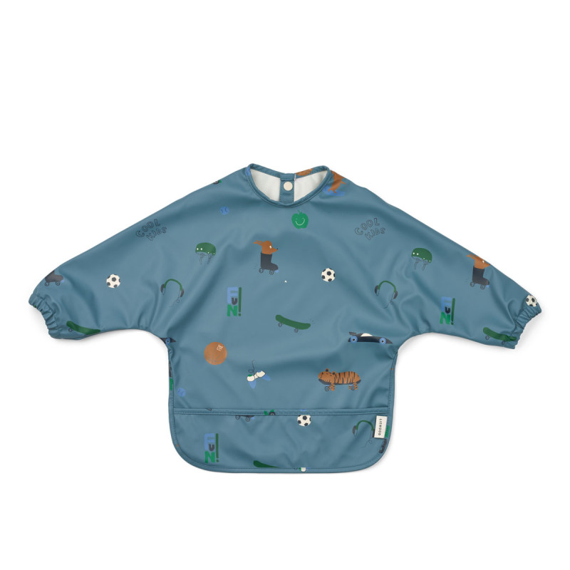 Bavetă cu mâneci LIEWOOD Merle Fun / Beach blue