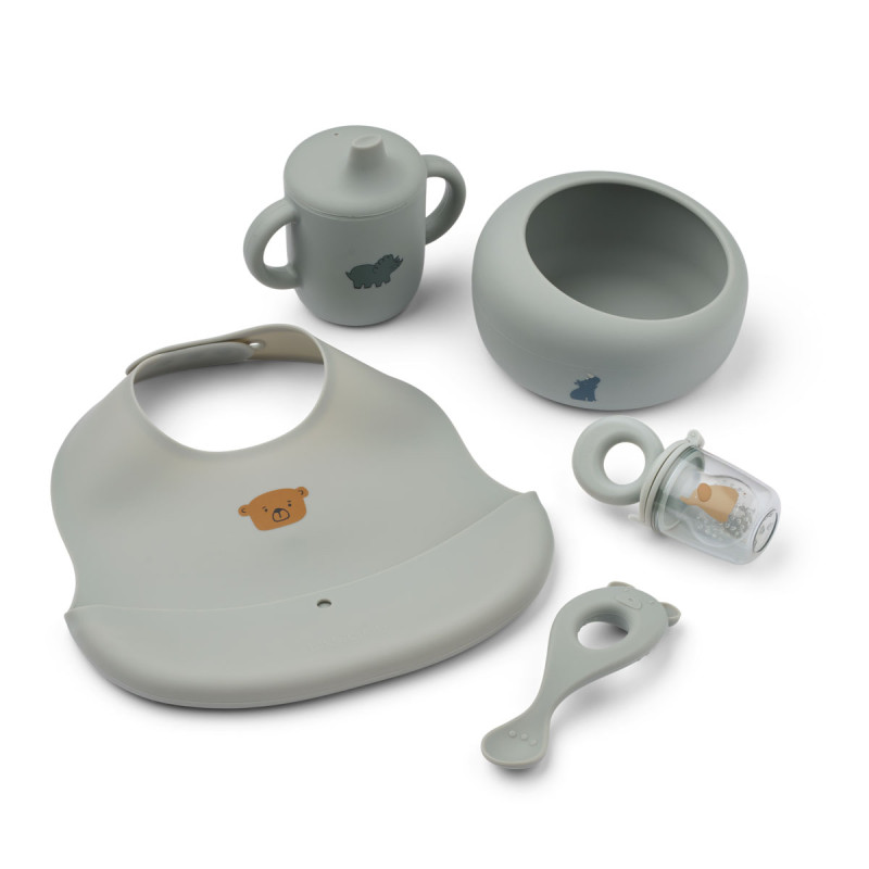 LIEWOOD set de masă pentru bebeluși Mileah Dove blue