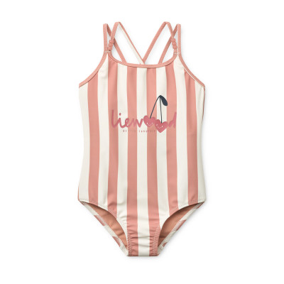 LIEWOOD Costum de baie Suna Coral Blush Creme De La Creme Stripe