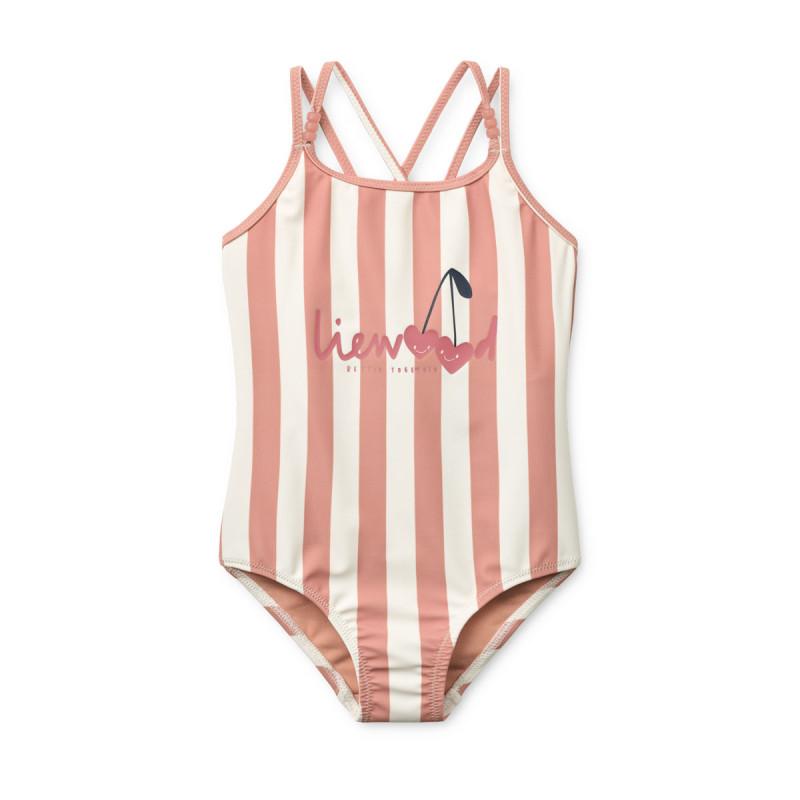 LIEWOOD Costum de baie Suna Coral Blush Creme De La Creme Stripe
