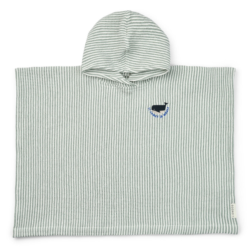 LIEWOOD poncho Paco Embroidery Peppermint / Creme de la creme