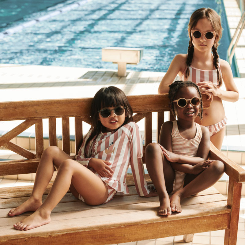 LIEWOOD costum de baie două piese Belle cu dungi Coral blush