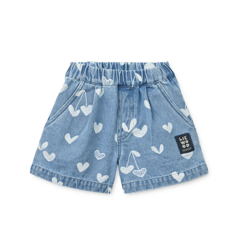 LIEWOOD pantaloni scurți denim Borrisa Weethearts / Light blue denim