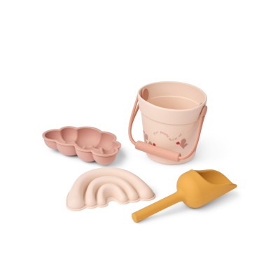 Set de plajă cu găletușă și forme LIEWOOD Butterfly / Apple blossom