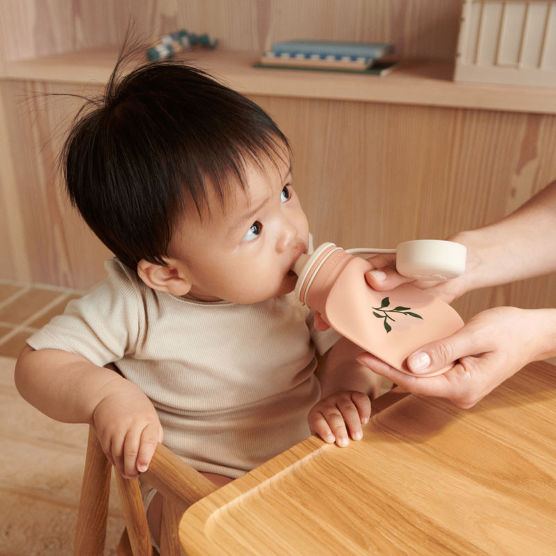 LIEWOOD sticlă din silicon pentru smoothie Lizzie set 2 Peach / Sea shell