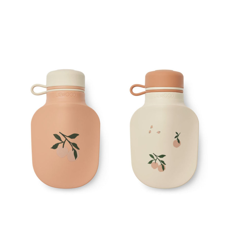 LIEWOOD sticlă din silicon pentru smoothie Lizzie set 2 Peach / Sea shell