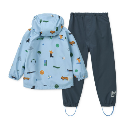 LIEWOOD set impermeabil Pedia – jachetă și pantaloni Fun / Beach blue