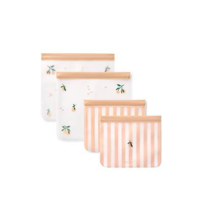 LIEWOOD pungi pentru alimente Rebus set 4 Peach / Sea shell