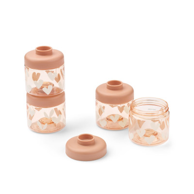 LIEWOOD Dominique recipiente din tritan pentru mâncare 100 ml set 4 Sweethearts / Pale tuscany
