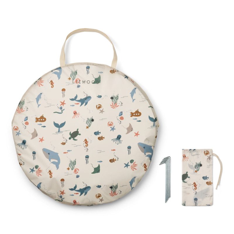 Cort de plajă cu piscină LIEWOOD Everett Sea creature / Sandy