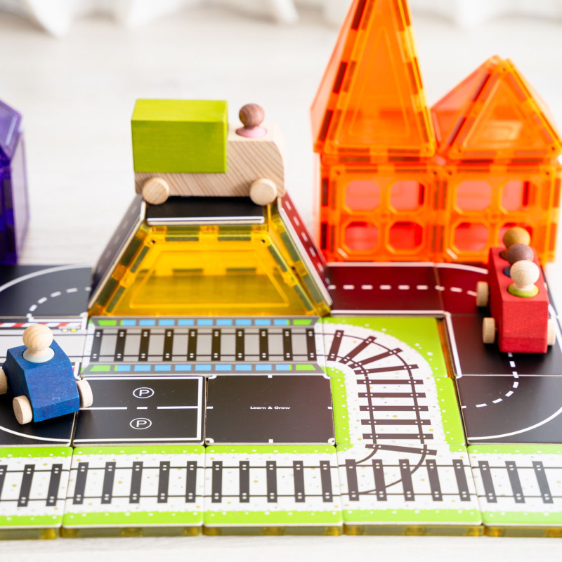 Cărți magnetice șine tren 36 buc